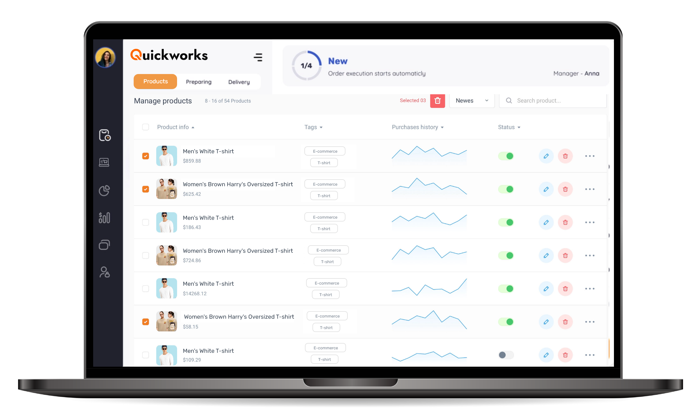Manage product categories