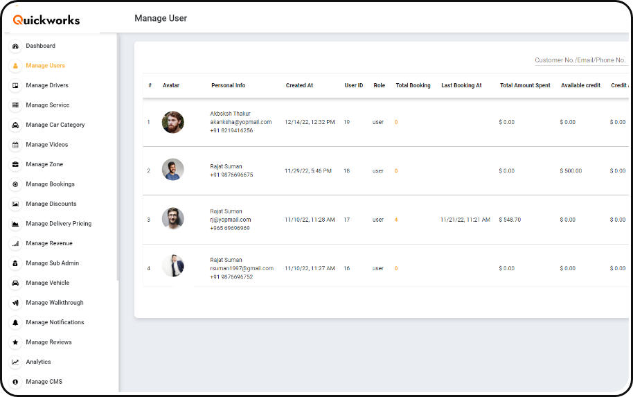 Manage Customers