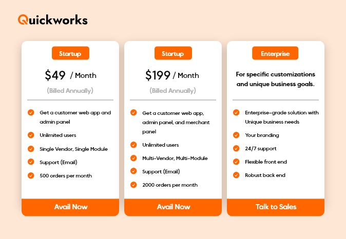 Quickworks - Price Plan 