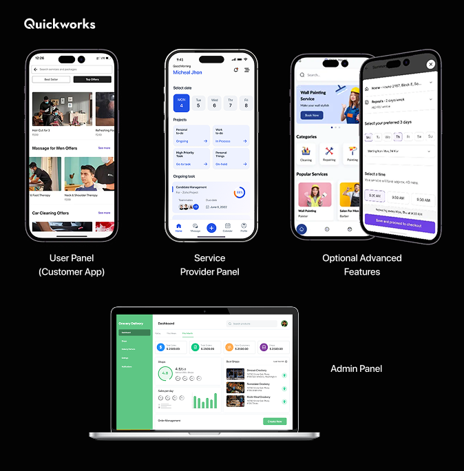 Features of a home service app like urban company 