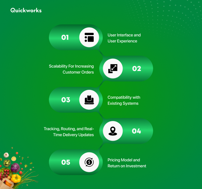 Factors to consider when choosing grocery delivery software