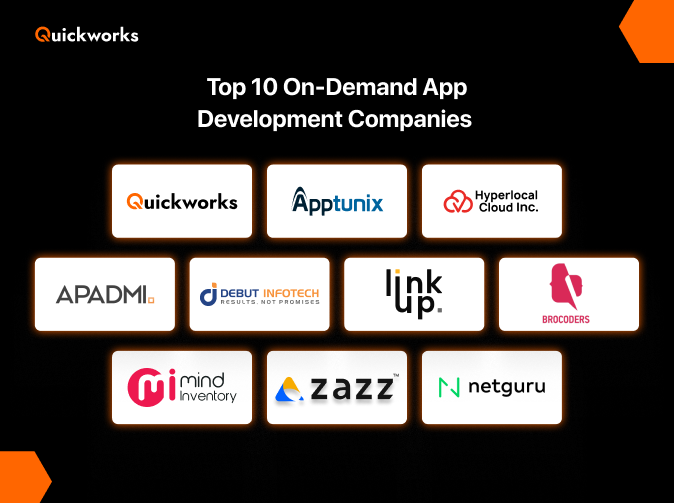 top on demand app development companies